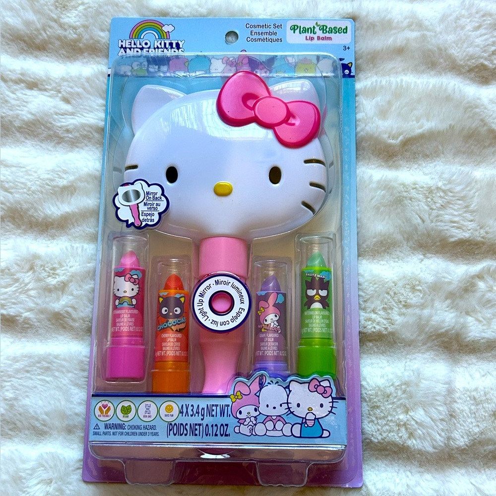 Townley Girl Sanrio Hello Kitty&Friends Plant Based Lip Balm and Mirror Set